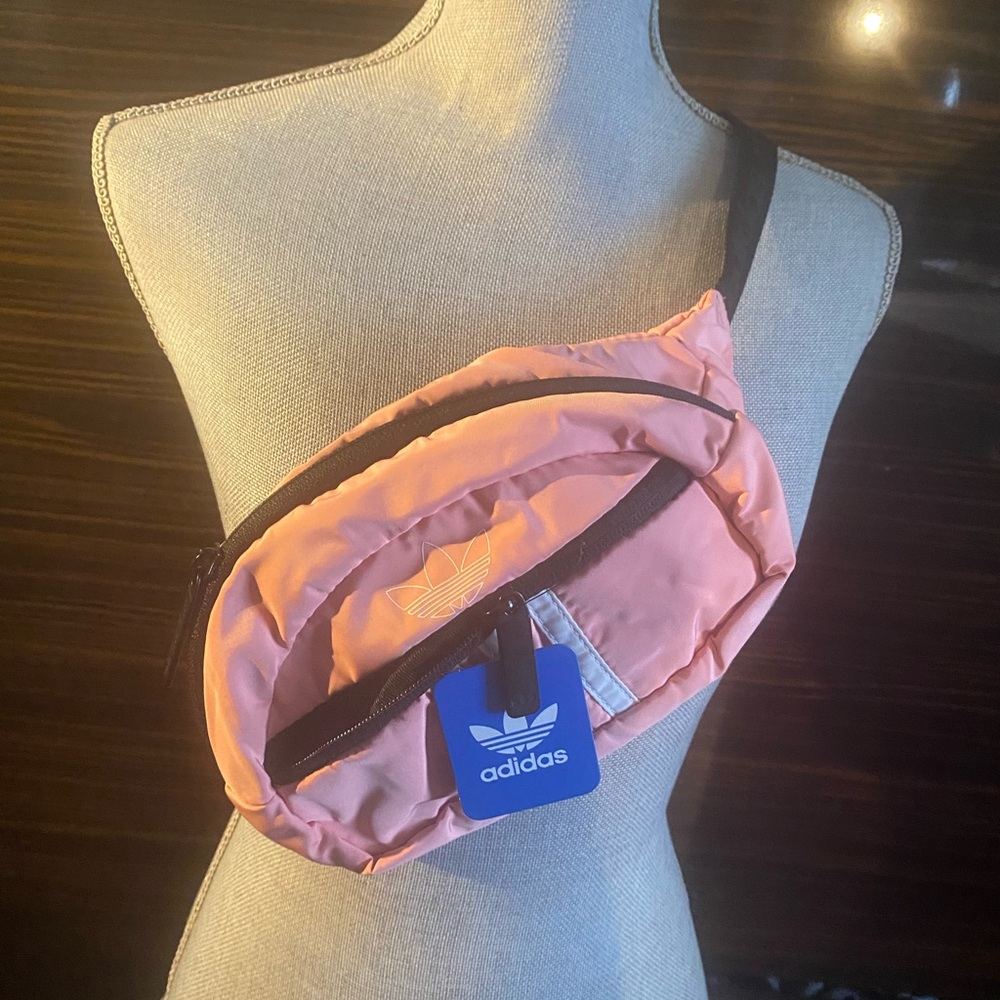 Adidas Pink, White and Black Waist Bag